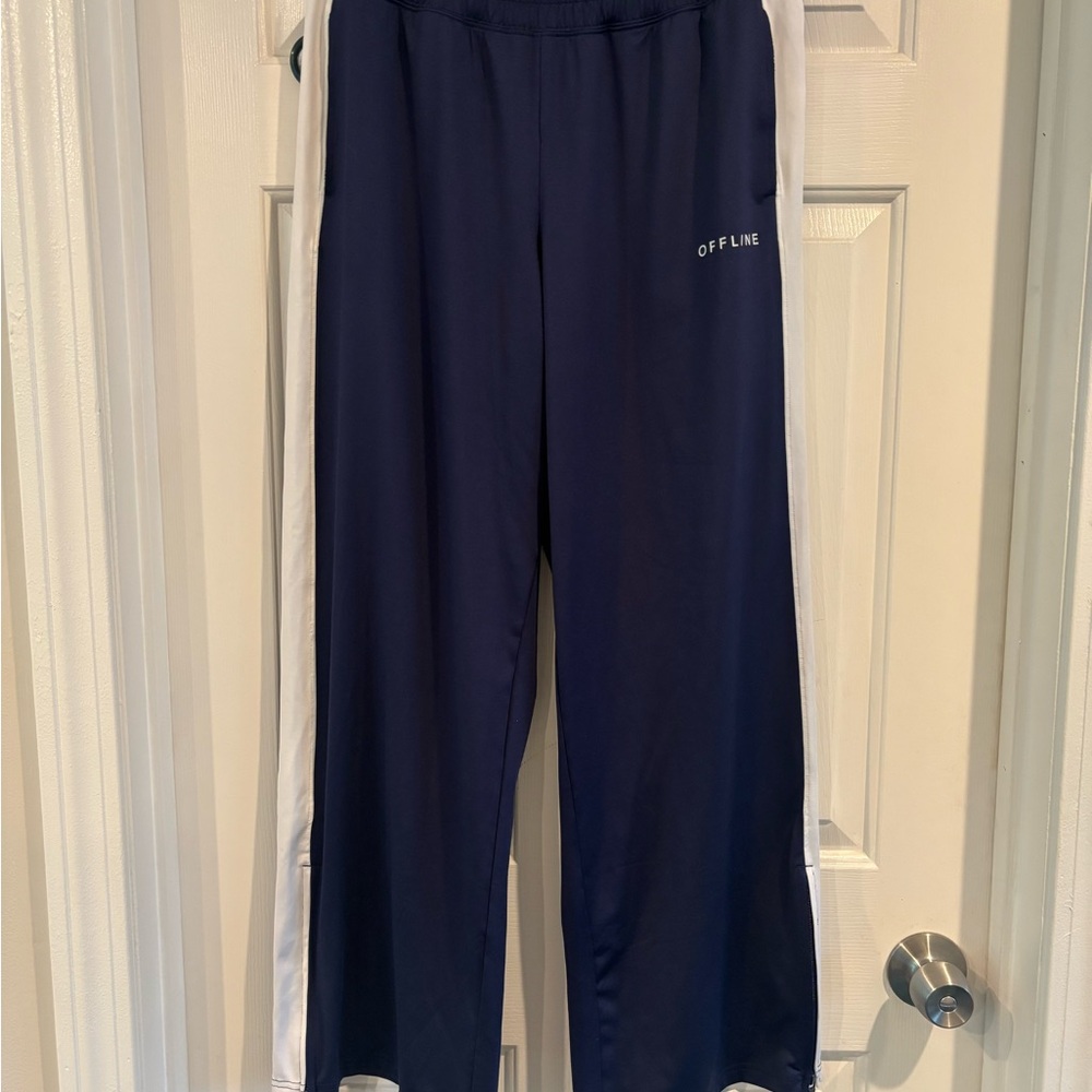 Aerie Navy and White Track Pants Women’s medium